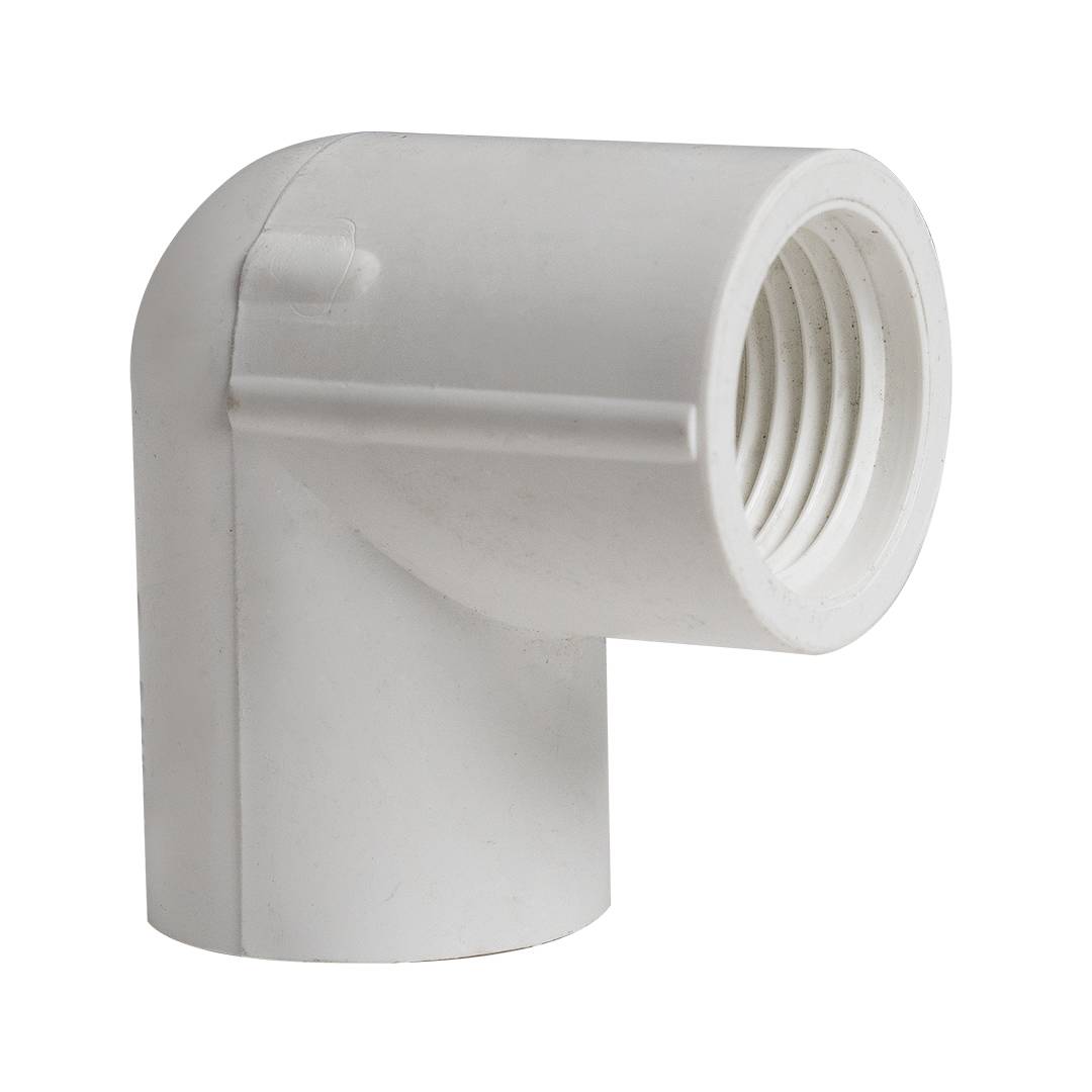 Codo pvc con rosca de 1/2 pulgada a 90 grados