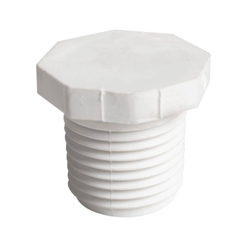 Tapon macho pvc con rosca de 1/2 pulgada